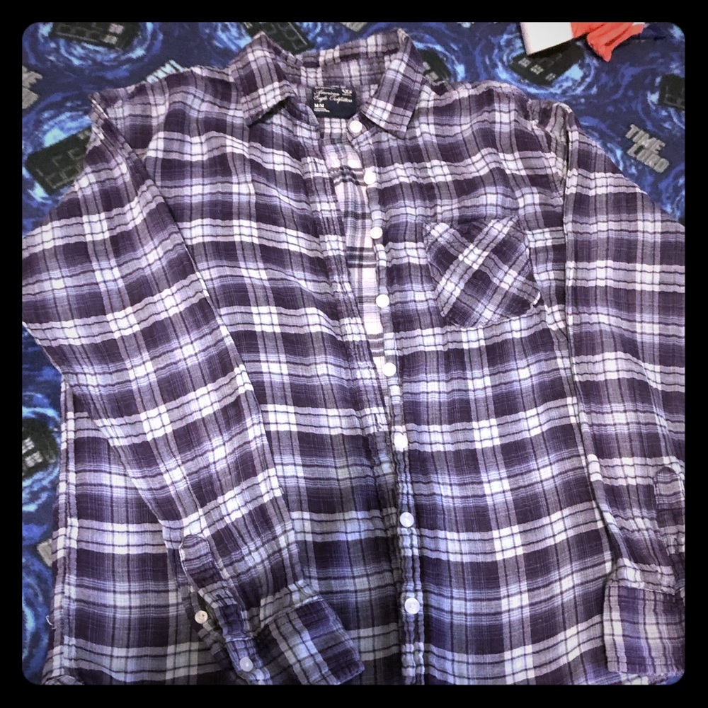 Purple button down shirt